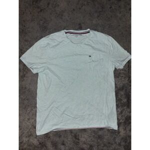 Tommy Hilfiger T Shirt Mens Teal Cotton Aqua Green Everyday Wear Casual Crewneck